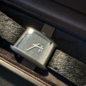 TOM FORD No. 001 Watch with Black Fur Leather Strap